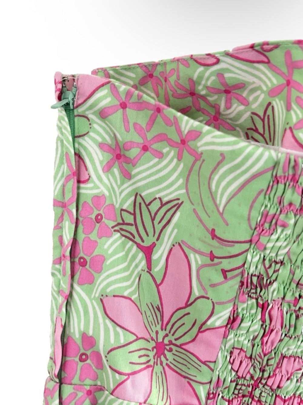 Lilly Pulitzer | Corrina Dress Size 6 Green Clover Strapless Cotton - Picture 6 of 14